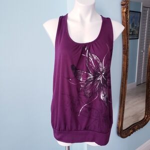 Purple Racer Back Top with Back Ring Embellishment